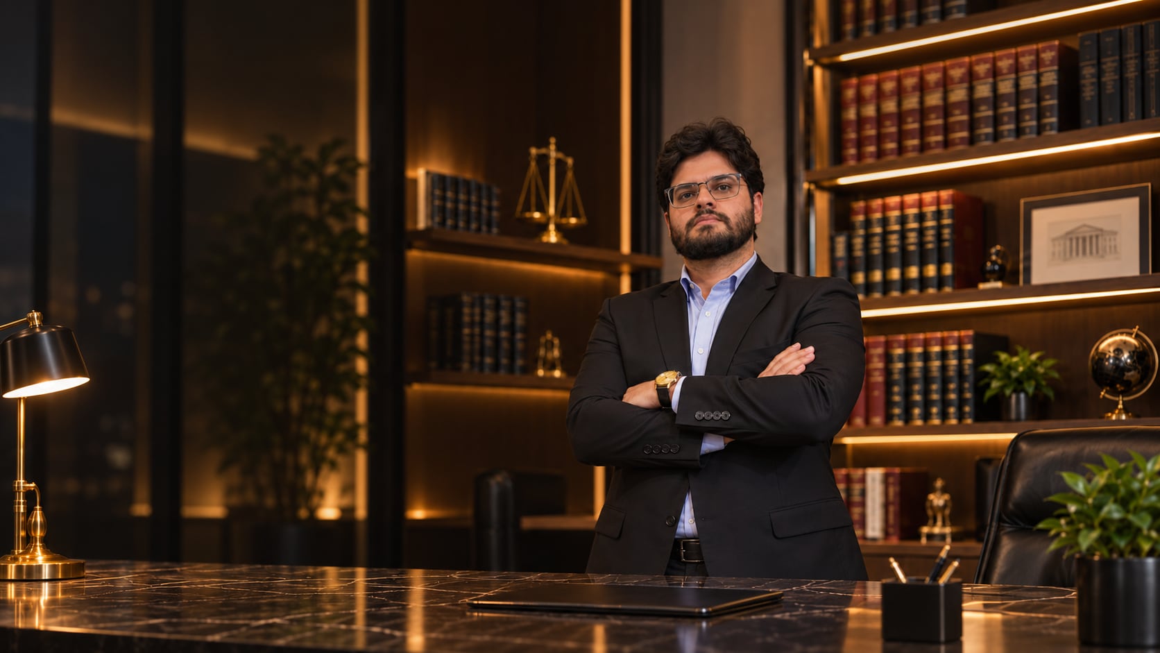 Dr. Alisson Nascimento Paz em seu escritório de advocacia